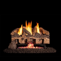 Real Fyre Charred Gnarled Split 30-in Logs with Vent-Free G10 Burner Kit