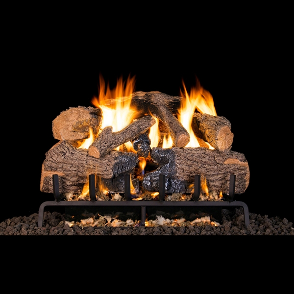 Real Fyre Charred Angel Oak 18/20-in Logs with Burner Kit Options