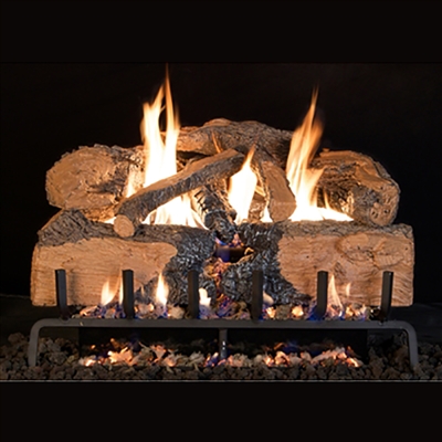 Real Fyre Charred Angel Split Oak 30-in Logs with Burner Kit Options