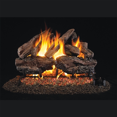 Real Fyre Charred Red Oak 18-in Logs with Burner Kit Options