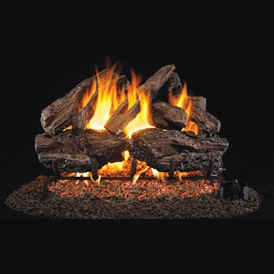 Real Fyre Charred Red Oak 24-in Logs with Burner Kit Options
