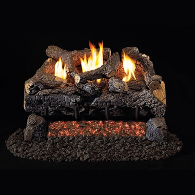 Real Fyre Evening Fyre Charred See-Thru Vent Free Gas Logs 16/18-in with G18 Burner Options