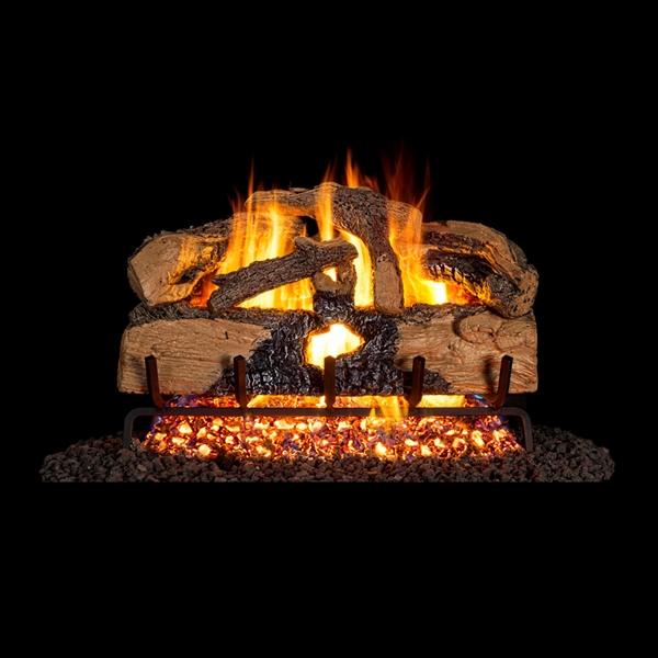 Real Fyre Charred Evergreen Split Oak Vented 18-in Gas Logs - Logs Only
