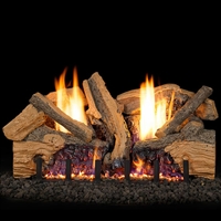 Real Fyre Foothill Split Oak 18-in Vent Free Gas Logs with G19A Burner Kit Options