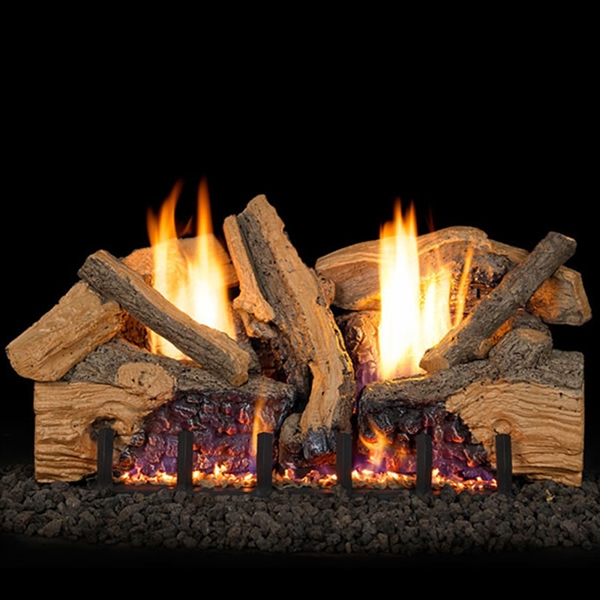 Real Fyre Foothill Split Oak 18-in Vent Free Gas Logs with G19A Burner Kit Options