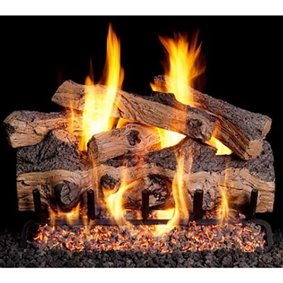 Real Fyre Gnarled Split Oak 24-in Gas Log with Burner Kit Options