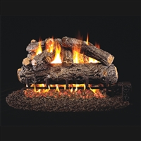 Real Fyre Rustic Oak Designer 24-in Gas Logs with Burner Kit Options