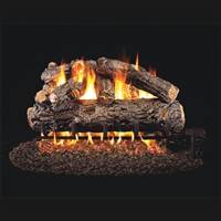 Real Fyre Rustic Oak Designer 30-in Gas Logs with Burner Kit Options