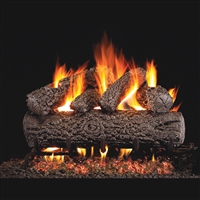 Real Fyre Post Oak 30-in Gas Logs with Burner Kit Options