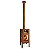 RB73 Quercus Wood Burning Outdoor Fireplace with Oven, 3-Sided Glass
