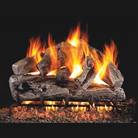 Real Fyre Rugged Oak 24-in Gas Logs with Burner Kit Options