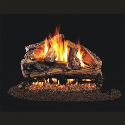 Real Fyre Rugged Split Oak 18-in Gas Logs with Burner Kit Options
