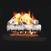 Real Fyre White Birch 24-in Gas Logs with Burner Kit Options