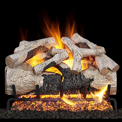 Real Fyre Burnt Aspen 30-in Gas Logs with G52 Burner Kit Options