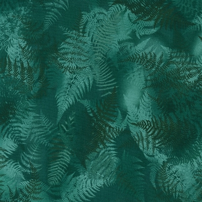 Swirling fern leaves in emerald green.