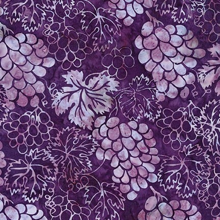 Grape Vineyard batik fabric in purple.