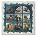 Full Halloweenies quilt shows witches, bats, birds, spiders, little monsters, and spooky trees celebrating the best night of the year underneath a full moon