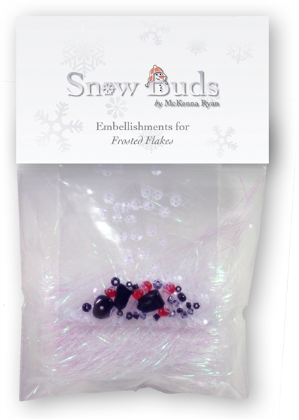 Snow Bud block five embellishment kit with beads and Angelina Fibers