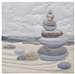 Quilt block of the art of clearing your mind and stacking beach rocks.