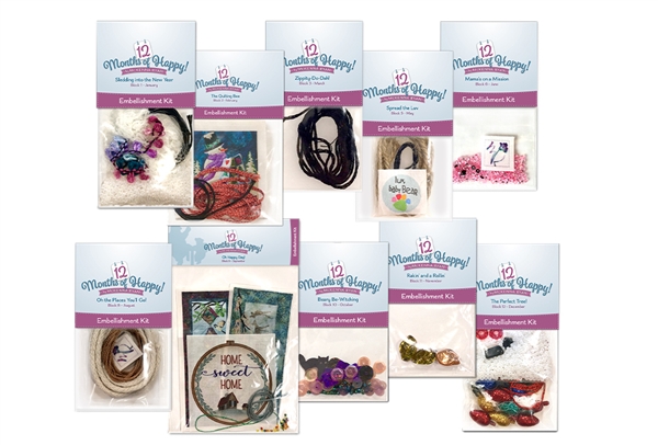 12 Months of Happy Complete Embellishment Kit FOR LASER KITS