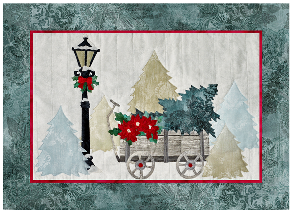 applique pattern for Joyeux Noel Wagon quilt block