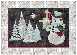 applique pattern for Joyeux Noel Snowman quilt block