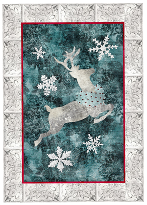applique pattern for Joyeux Noel Reindeer quilt block