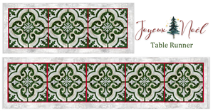 Holiday Table Runner Pattern using Joyeux Noel's Corner Block Pattern