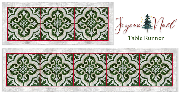 Holiday Table Runner Pattern using Joyeux Noel's Corner Block Pattern