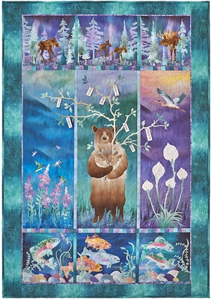 Nine-block quilt design honoring the forests and the creatures that inhabit them