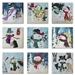 Nine blocks of cheerful snowmen and their friends. Laser Cut Fabric Quilt Kit.