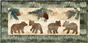 four little bears hanging out in the woods, a single applique quilt block