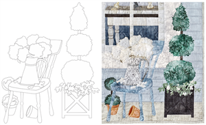 Applique pattern for Memory Lane Chair quilt block