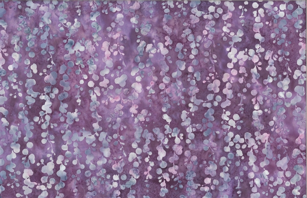 Batik fabric print of string of pearls in tones of purple