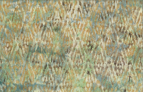 Batik fabric print of diamonds in hues of green and neutrals