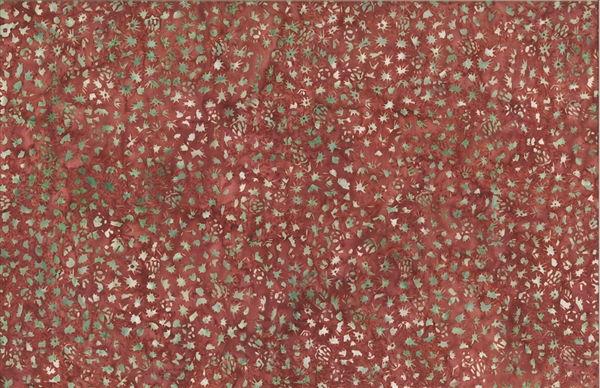 Batik fabric print cactus texture in tones of desert red adobe