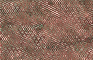 Batik fabric print in southwest geometric design in brownish-red earth tones