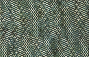 Batik fabric print in southwest geometric design in tones of green