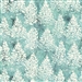 Batik fabric in snowy tree print in mint green tones