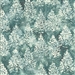 Batik fabric in snowy tree print in cool gray/green tones
