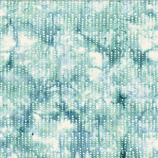 Batik fabric in icicle print in ice blue tones