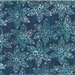 Batik fabric in snowflake print in navy blue tones