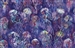 Batik fabric with a purple jellyfish print