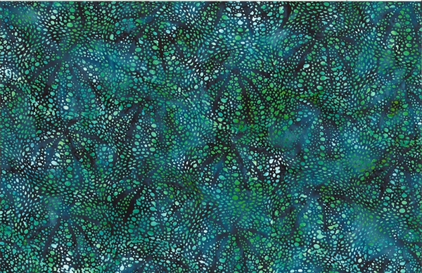 Batik fabric with a teal blue sea urchin print