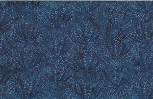 Batik fabric with a sea urchin print in dark denim blue