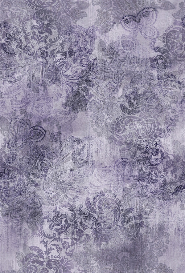 Paisley digital print fabric in purple tones