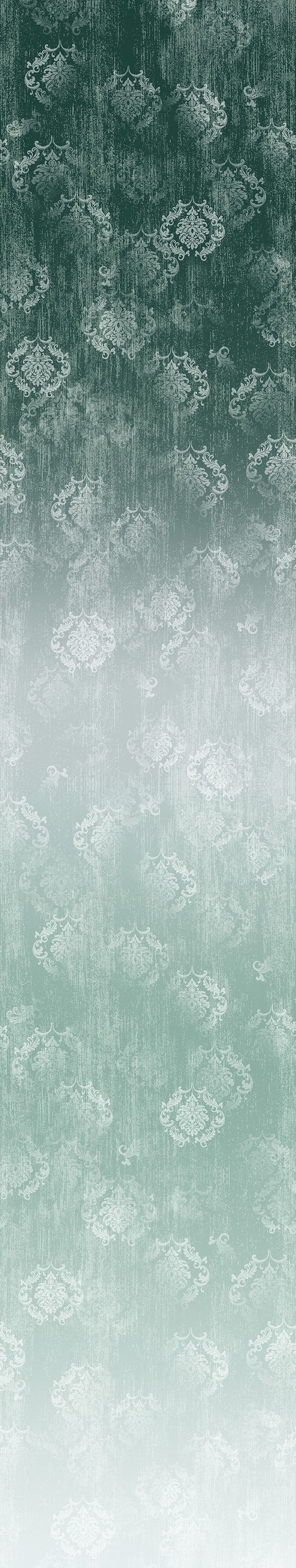 Timeless ombre digital print fabric in blue green tones