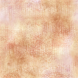 An abstract bubble print fabric in coral, orange and pink tones