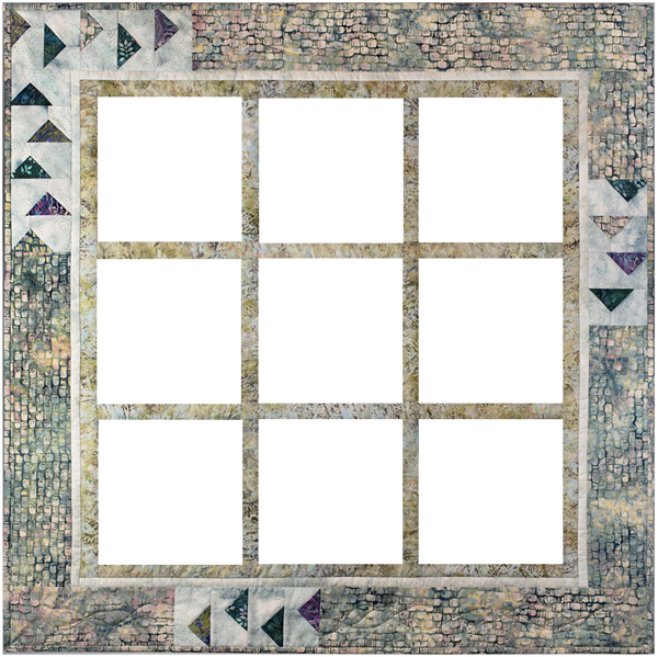 Border fabrics and pattern for McKenna's Nesting Pieced Quilt