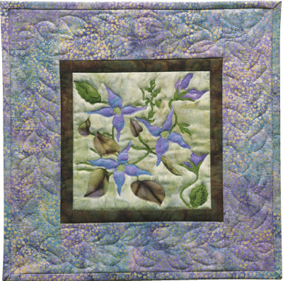 Blue Clematis Applique Pattern